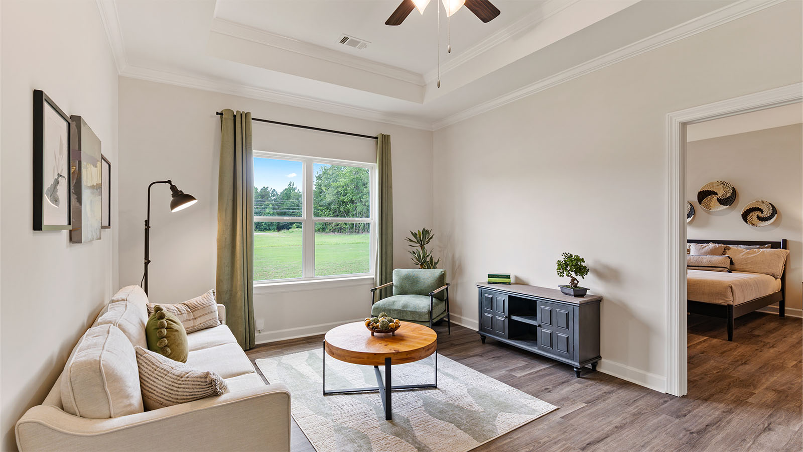 The Camden floorplan open living area