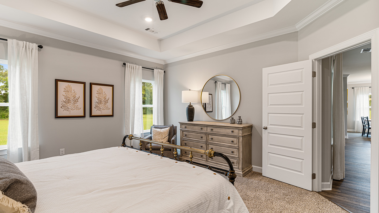 Mohawk carpeted bedrooms, natural lighting, new construction home