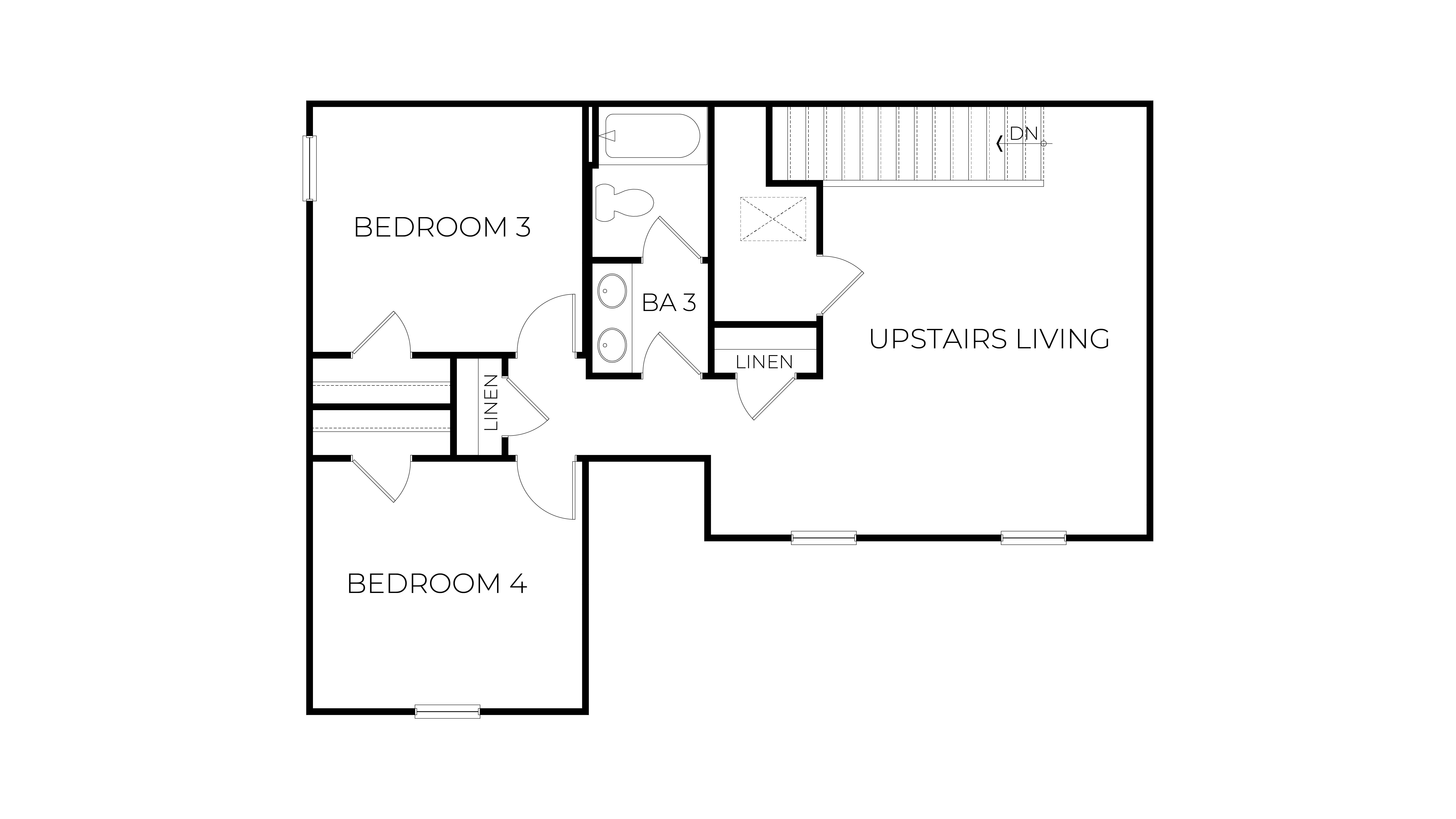 The Oxford floorplan second level