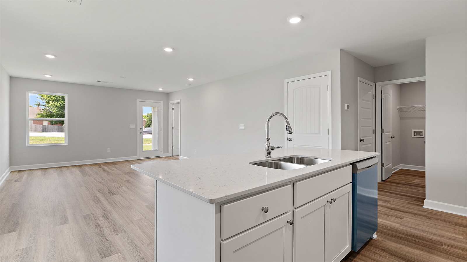 Delilah floorplan exterior preview at Sagebrush in Headland, AL. One‑story home with 1‑car garage. Representational image.