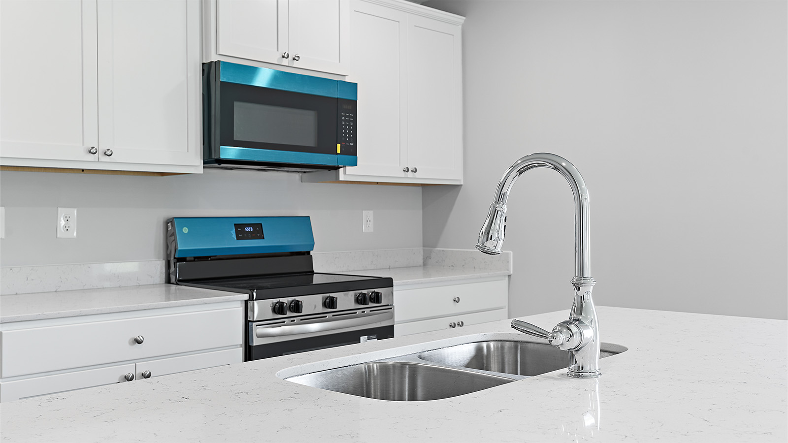 Delilah floorplan exterior preview at Sagebrush in Headland, AL. One‑story home with 1‑car garage. Representational image.