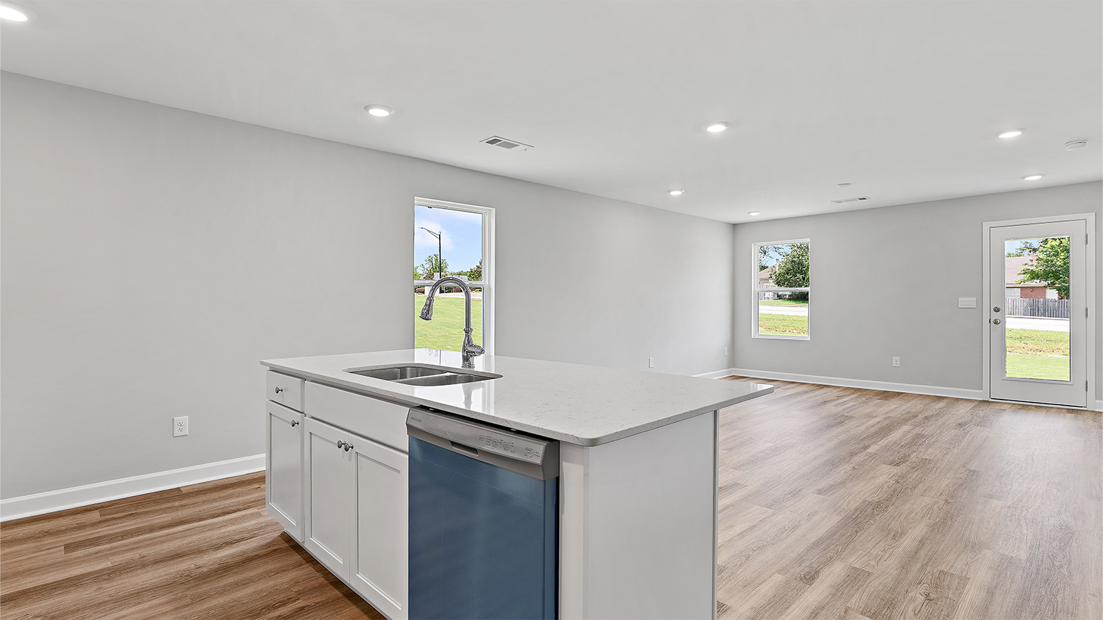 Delilah floorplan exterior preview at Sagebrush in Headland, AL. One‑story home with 1‑car garage. Representational image.