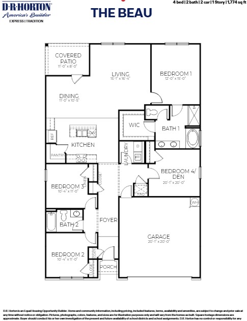 The Beau floorplan rendering