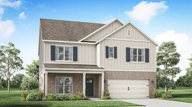 The Harper exterior floorplan rendering