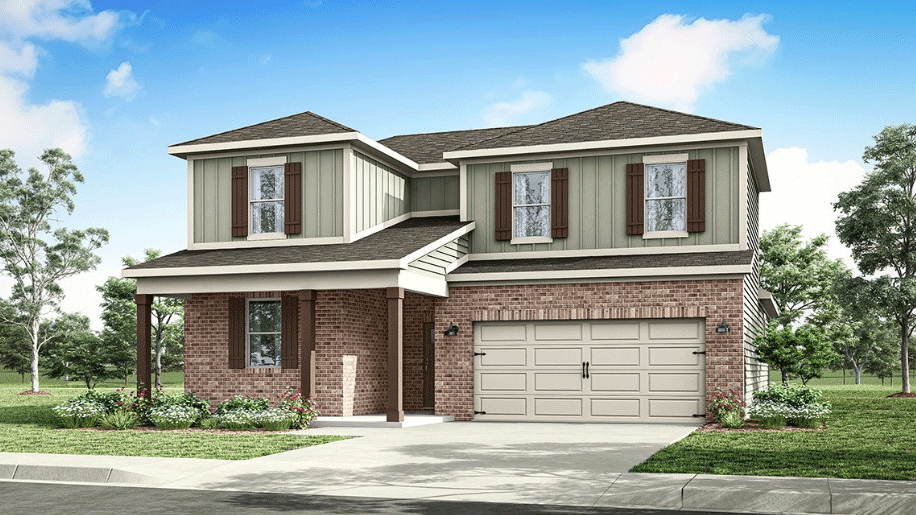 The Ozark floorplan exterior rendering