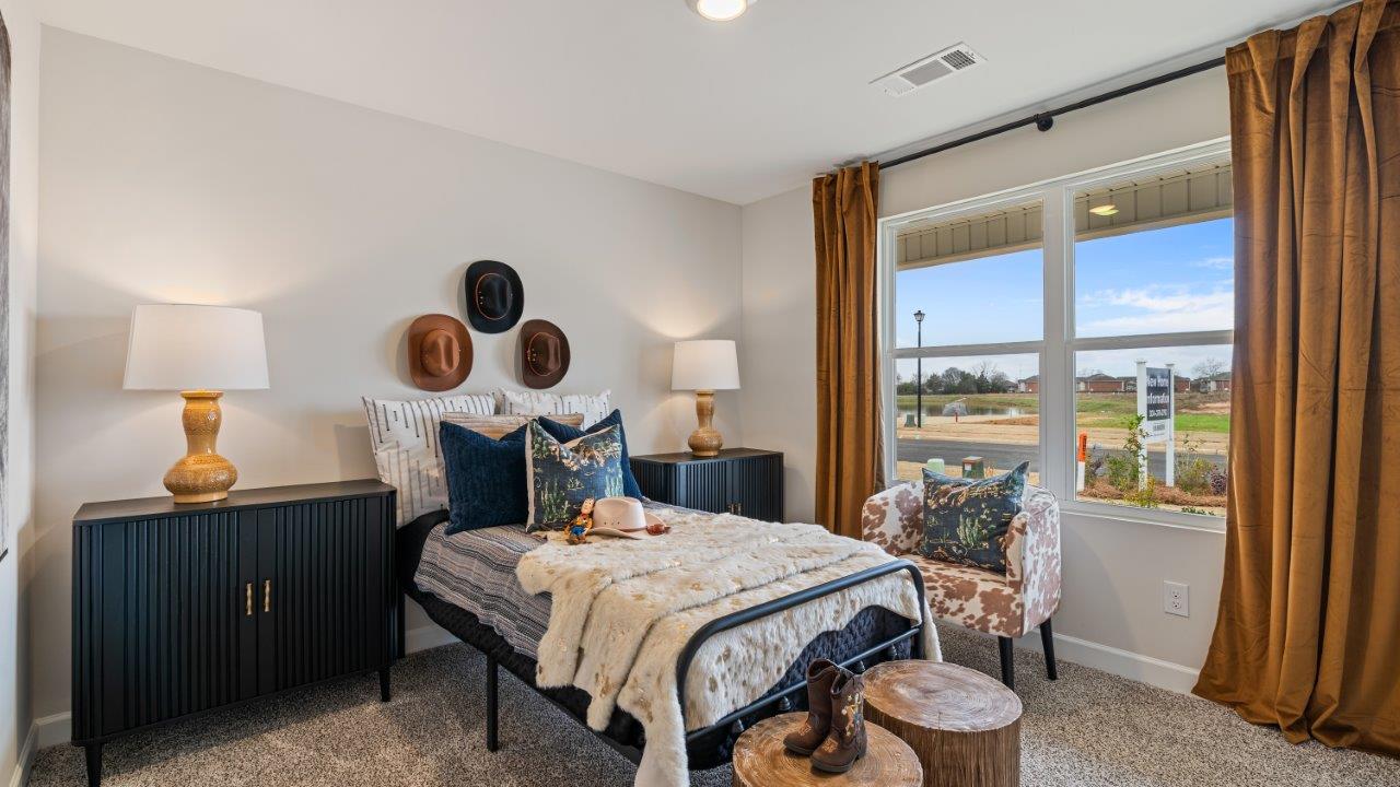 Mohawk carpeted bedrooms, natural lighting, new construction home