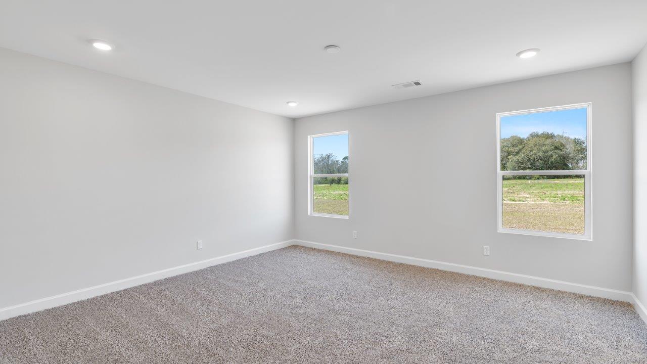 Mohawk carpeted bedrooms, natural lighting, new construction home