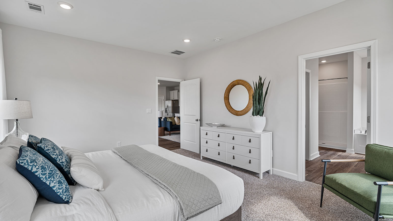 Mohawk carpeted bedrooms, natural lighting, new construction home