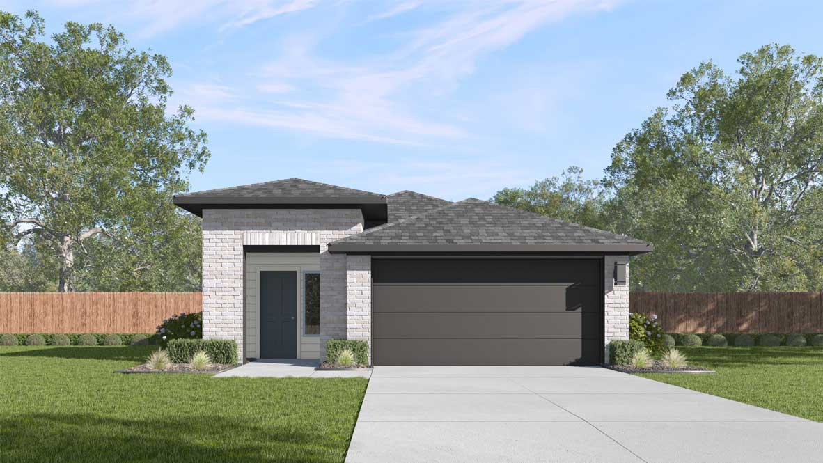 Caroline Front Exterior Rendering - One Story - Elevation N