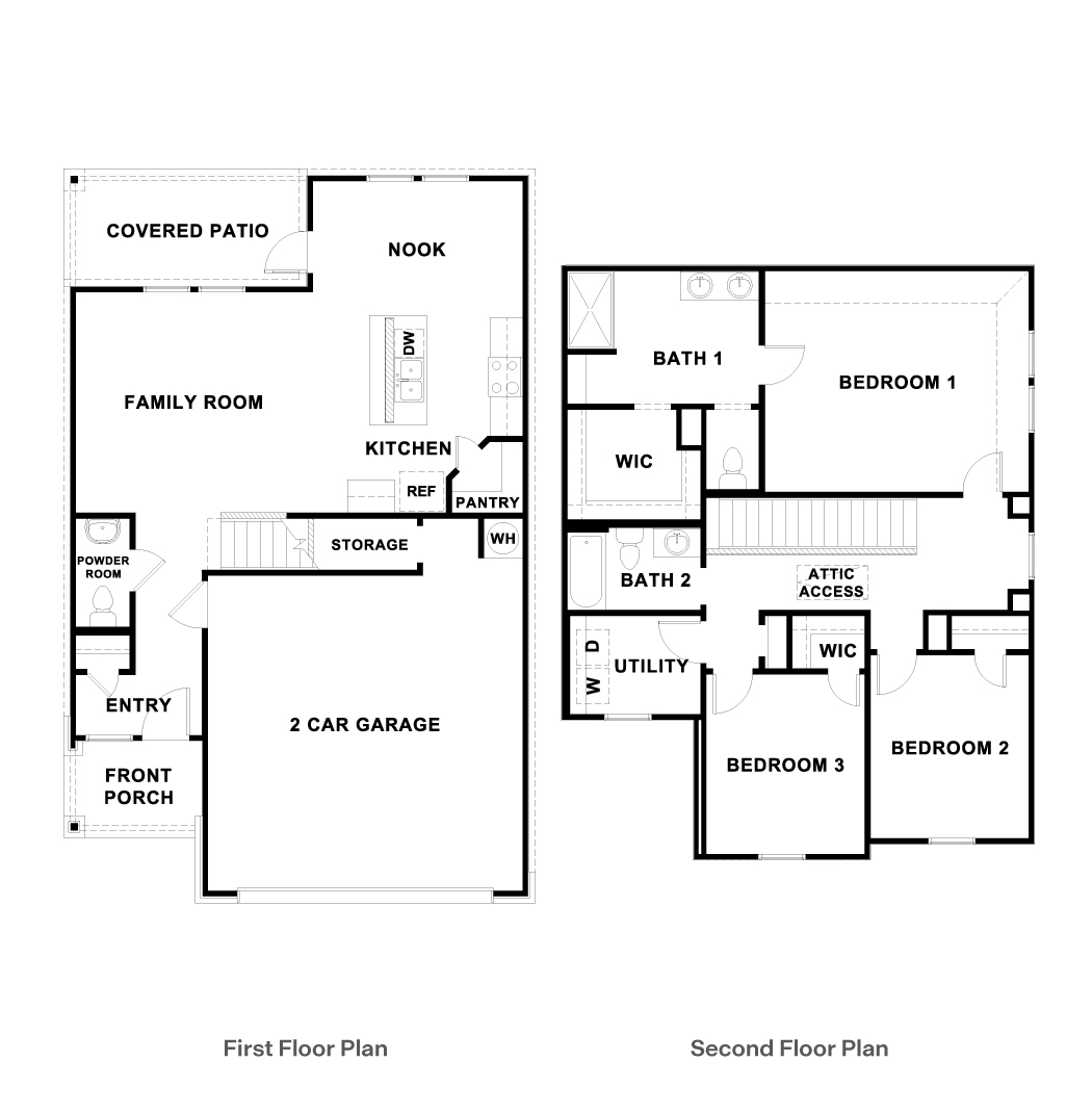 The Emma 2 Story 3 Bedroom Floorplan