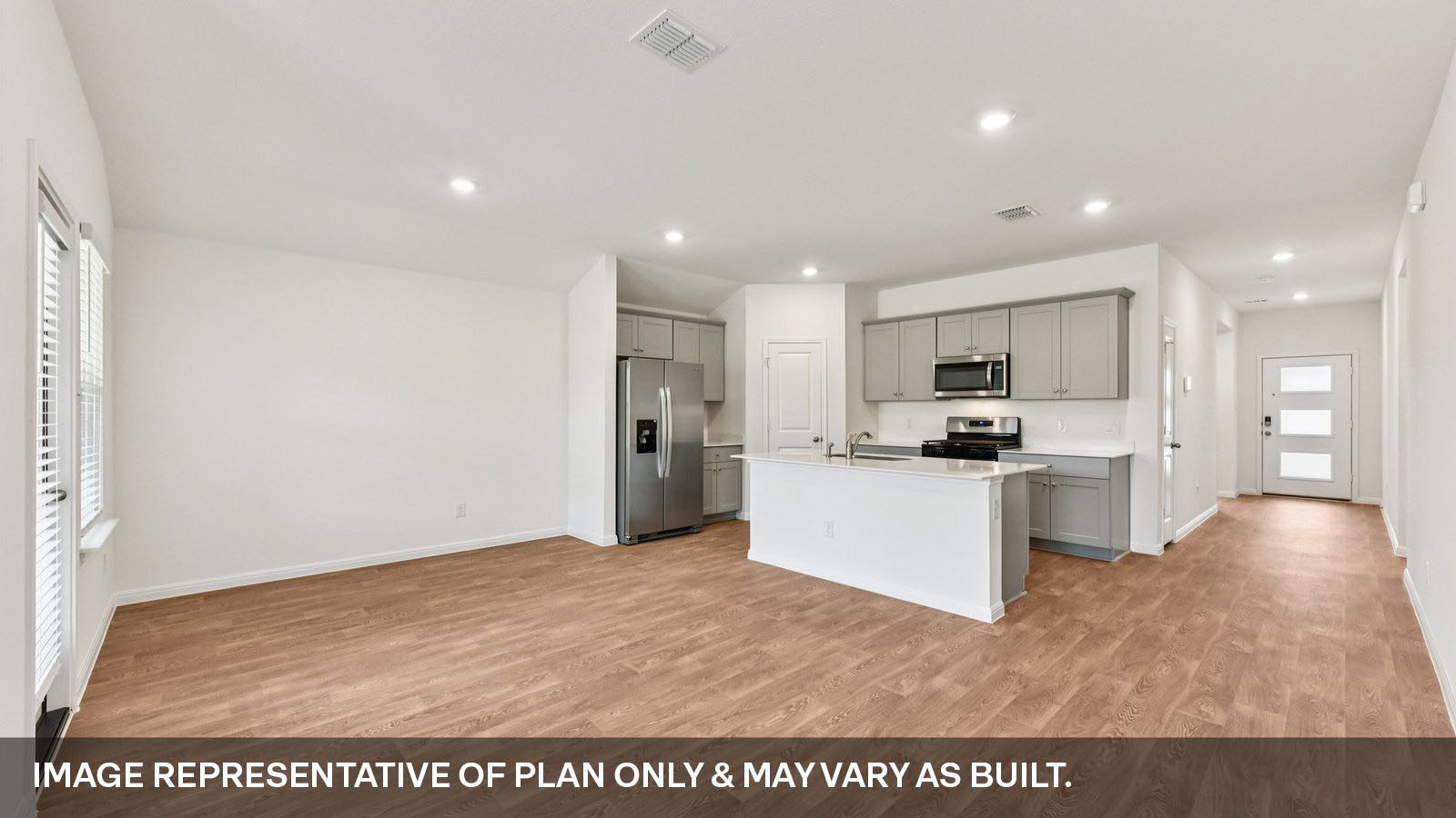 Living room and Kitchen.