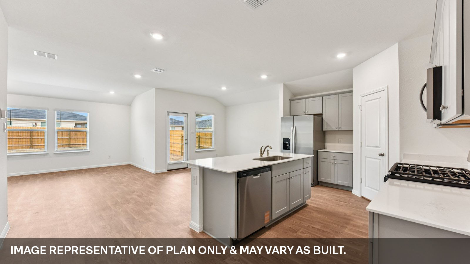 Kitchen with island.