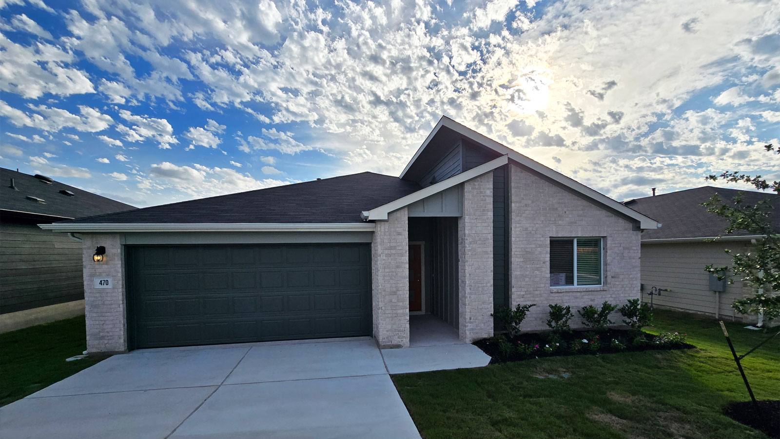 Exterior of new build home.