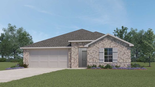 Lakeway Front Exterior Rendering - One Story - Elevation A