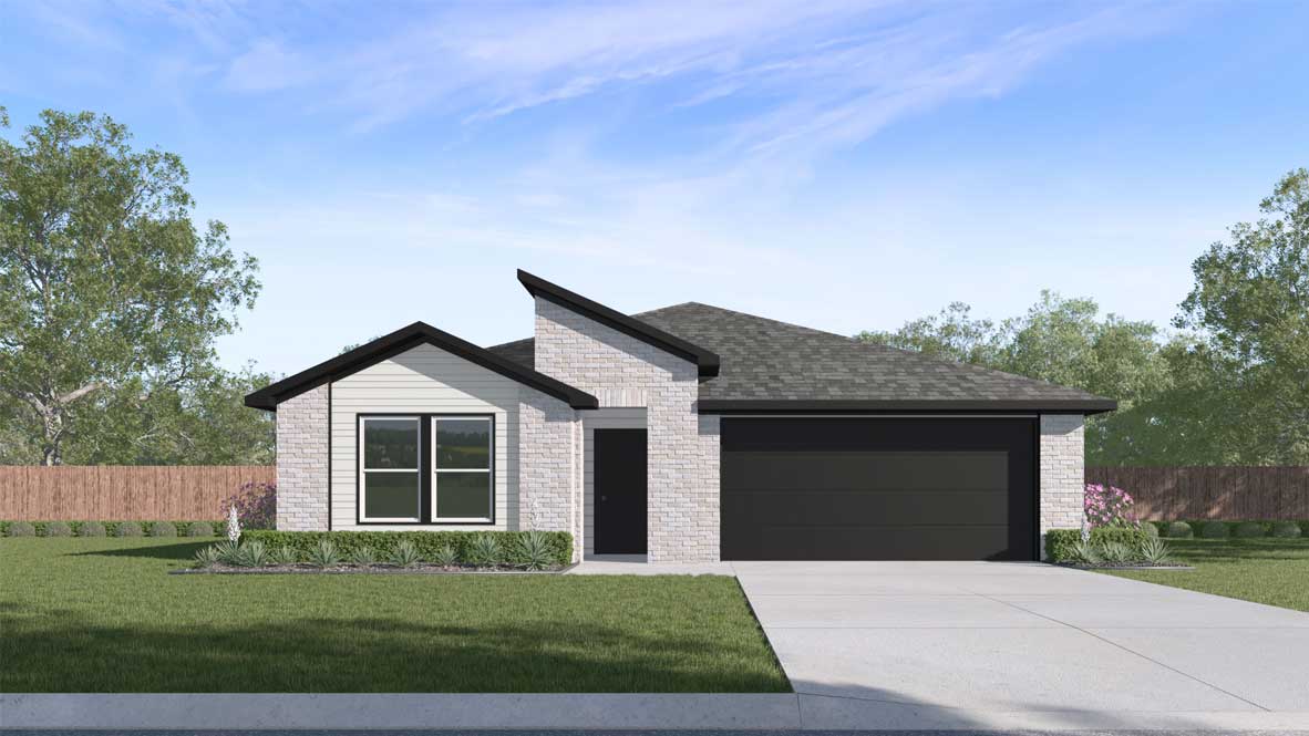The Lakeway Front Exterior Rendering - Elevation M