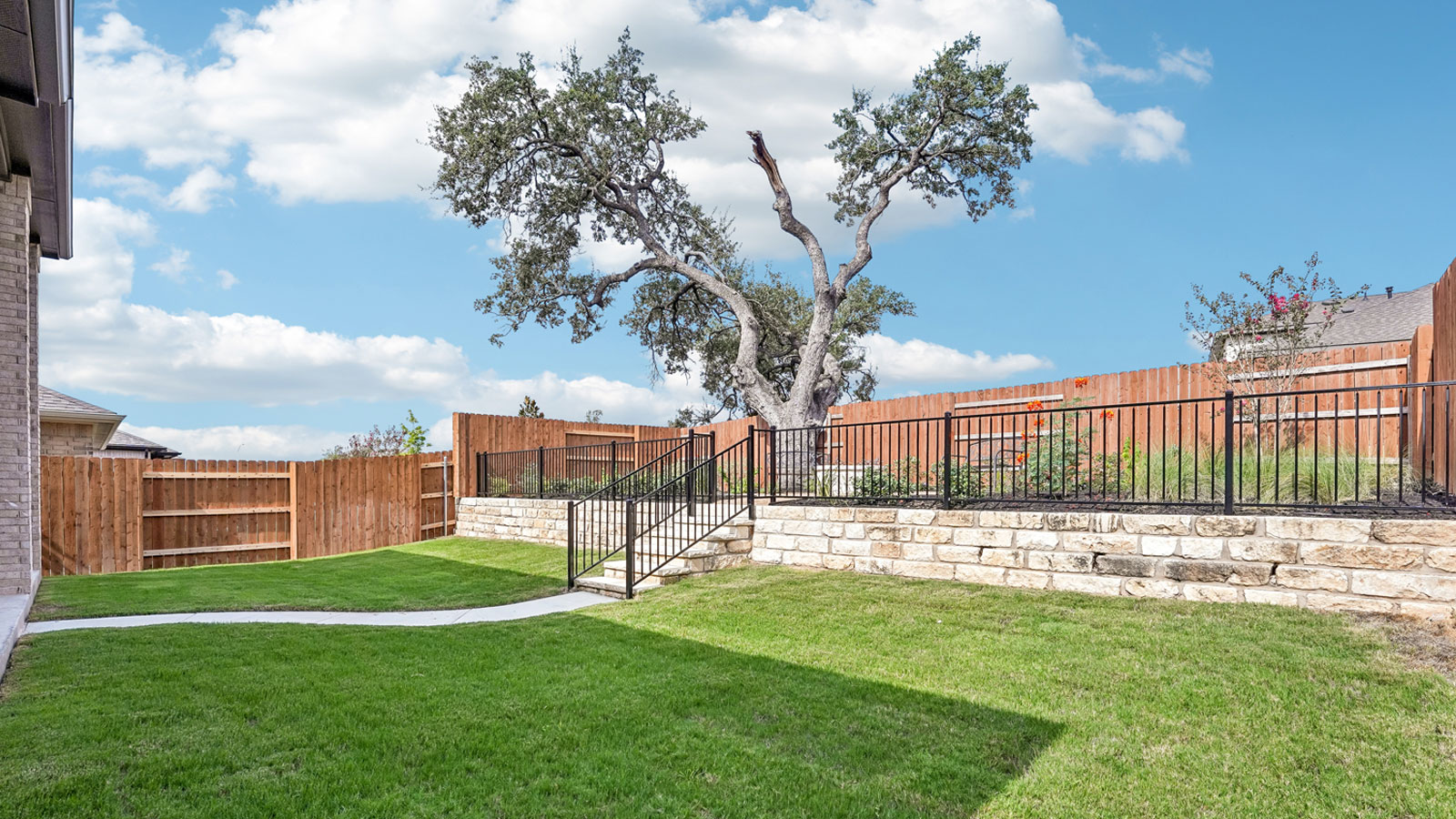 Spacious backyard.