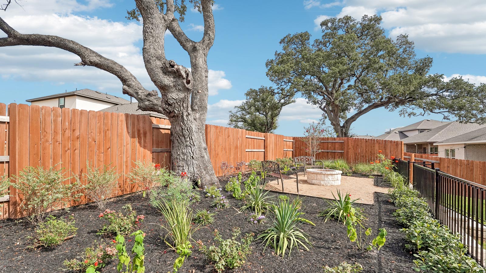 Spacious backyard.