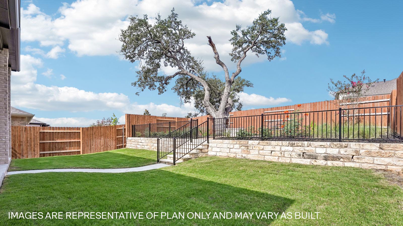The Garrett floorplan - W Elevation at The Enclave at Bar W Ranch in Leander, TX.