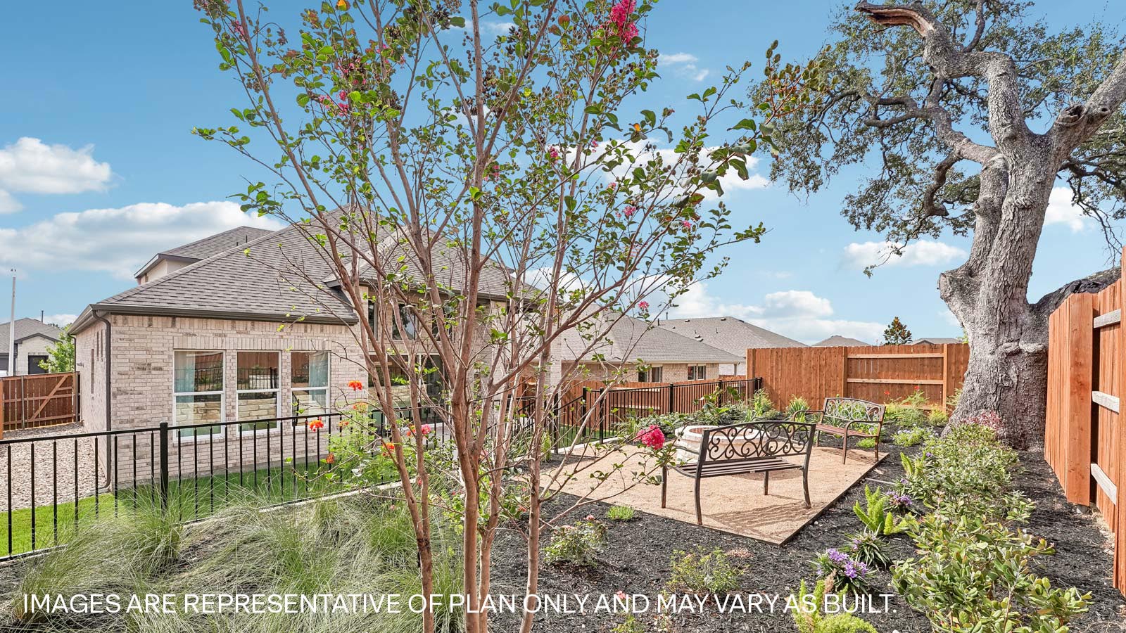 The Garrett floorplan - W Elevation at The Enclave at Bar W Ranch in Leander, TX.