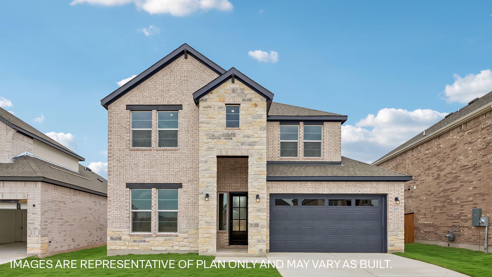The Ingram Floorplan - Y Elevation at The Enclave at Bar W Ranch in Leander, TX.
