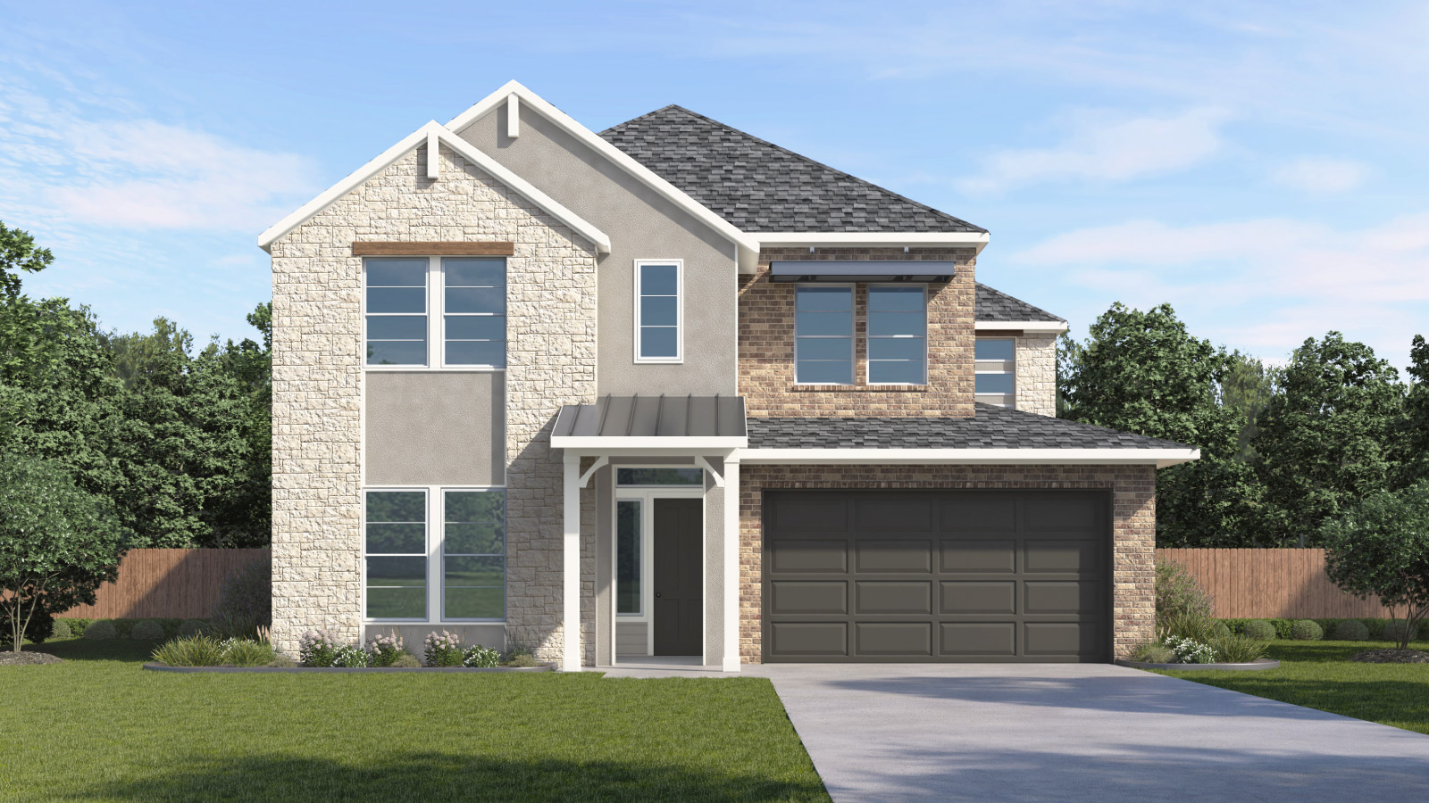 The Joshua floorplan - Y Elevation at The Enclave at Bar W Ranch in Leander, TX.