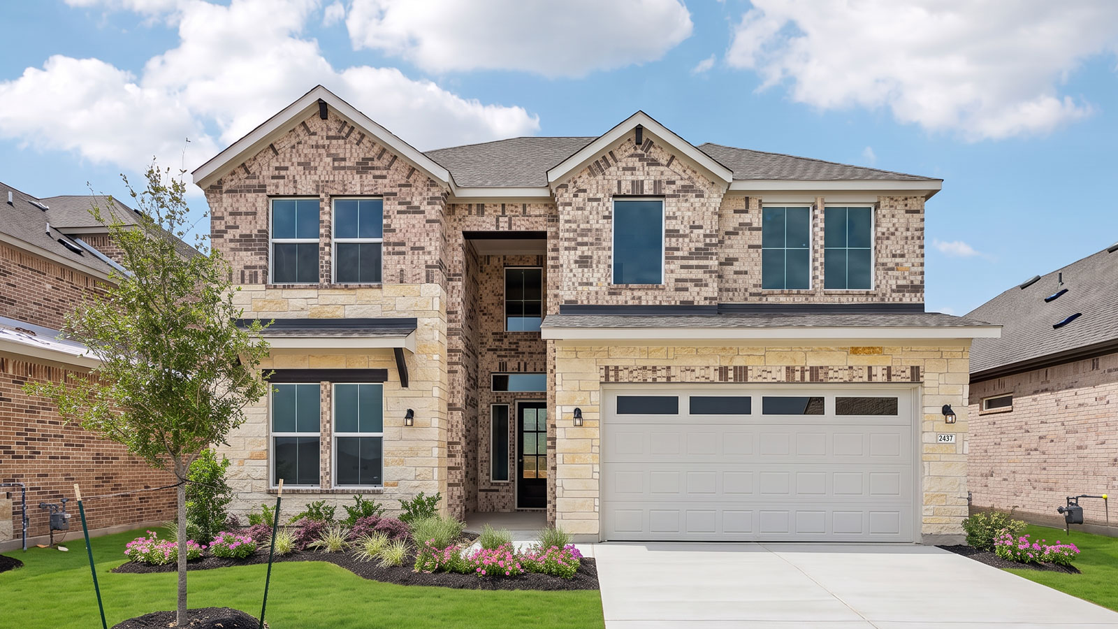 The Keller Floorplan - W Elevation at The Enclave at Bar W Ranch in Leander, TX.