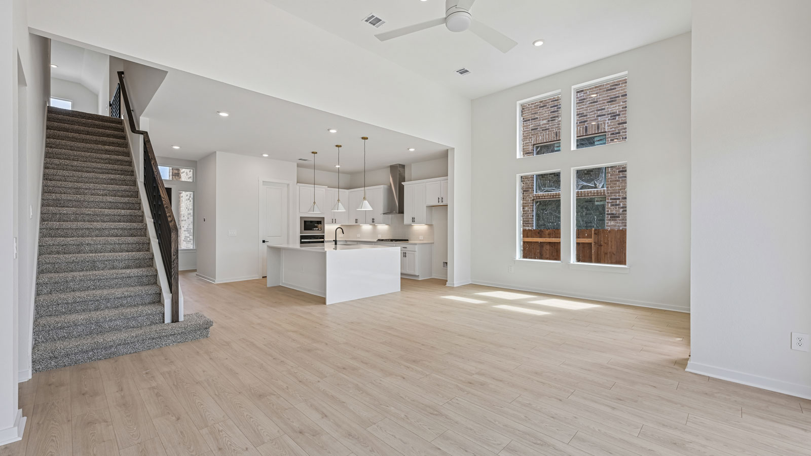 Keller Open Living Area with Large windows