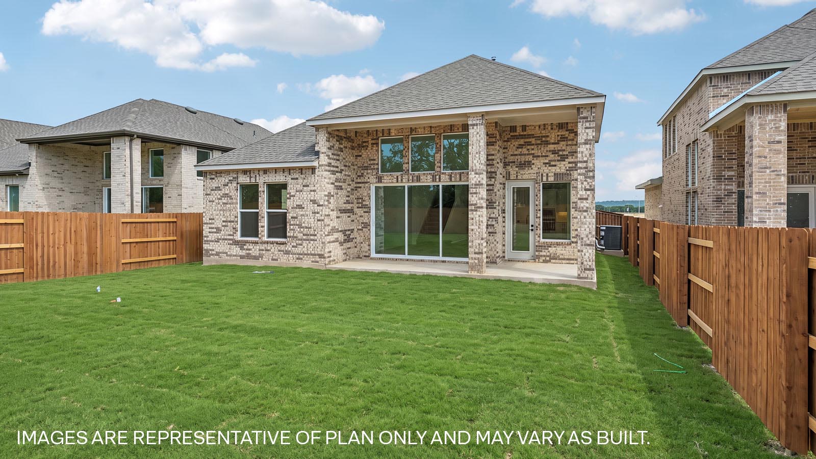 The Keller Floorplan - W Elevation at The Enclave at Bar W Ranch in Leander, TX.