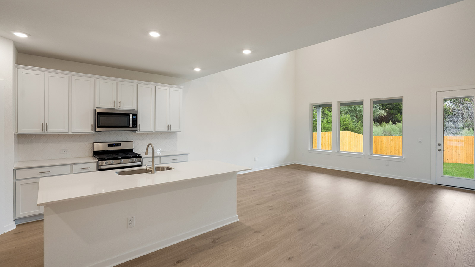 Kitchen with large island perfect for entertaining.