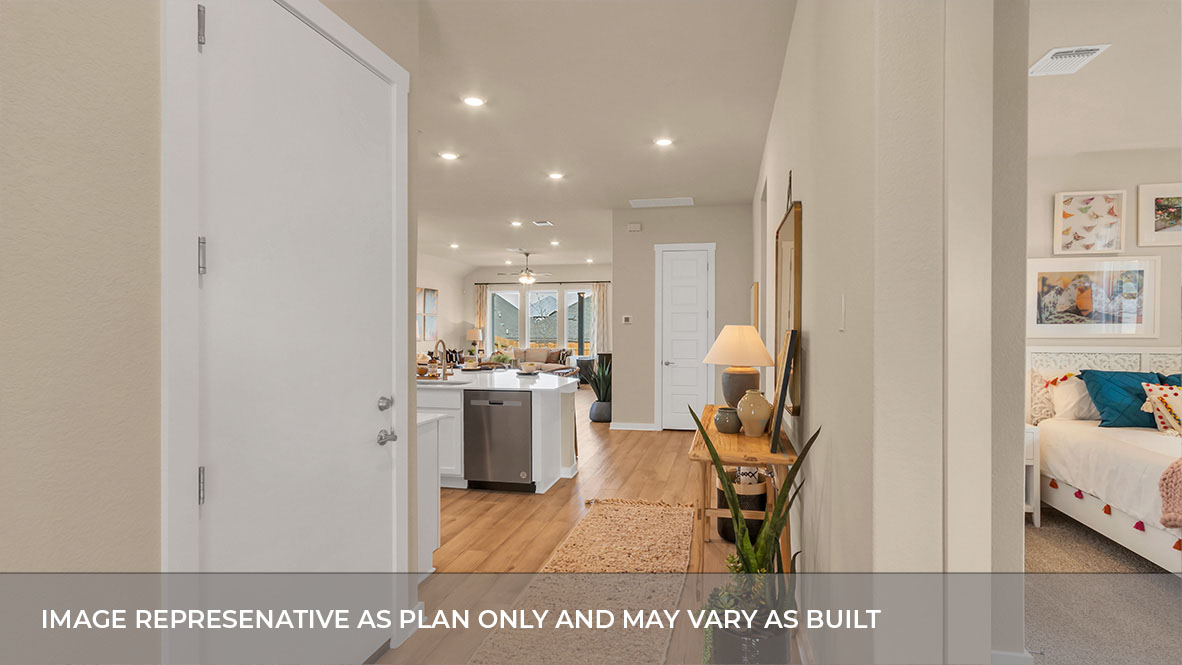 Front Door view from the foyer, entry hall inside front door, near office, or flex room adding a direct line of sight to home
