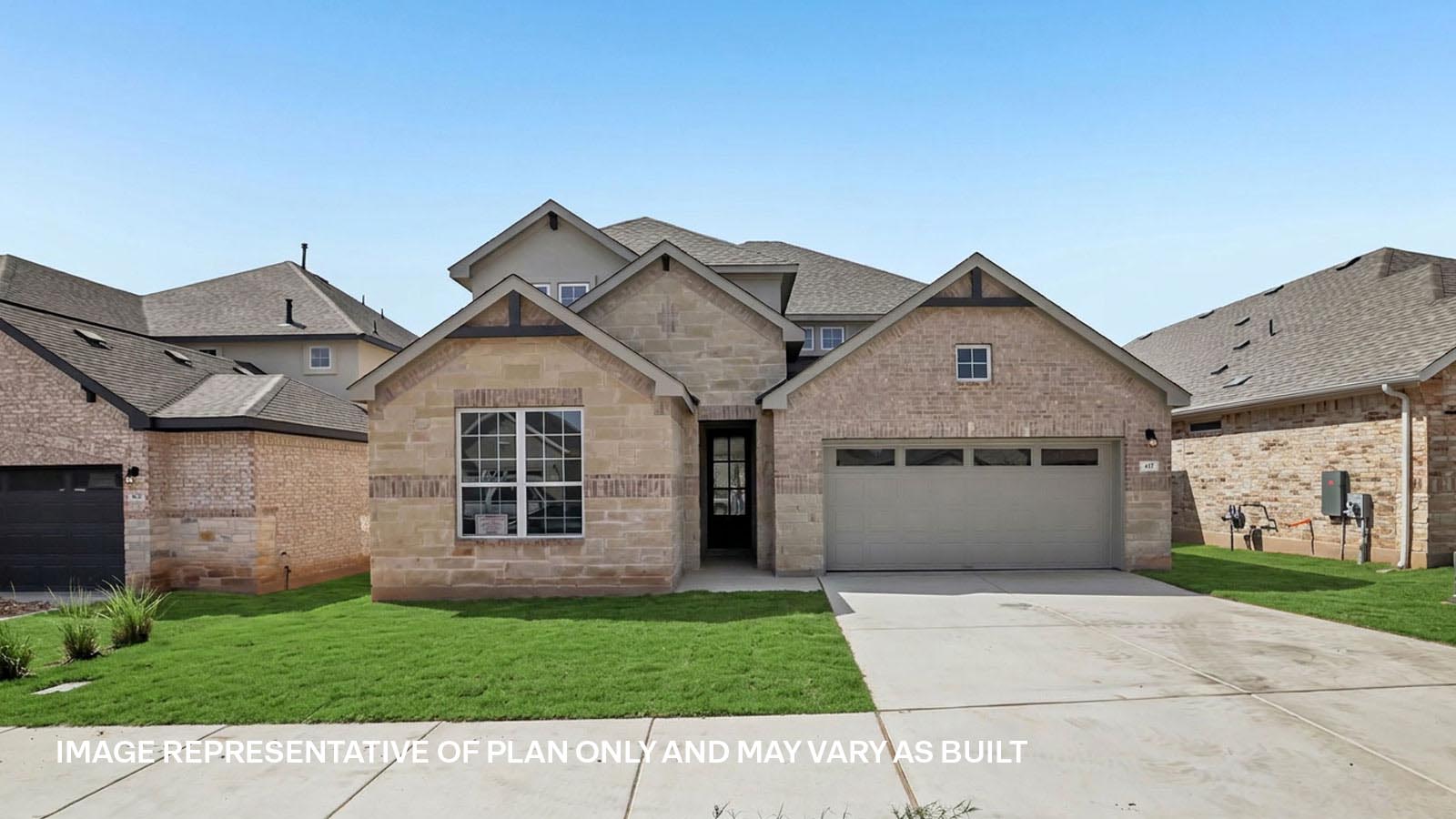 The Parker floorplan at Rosenbusch Ranch- Elevation S in Leander, TX