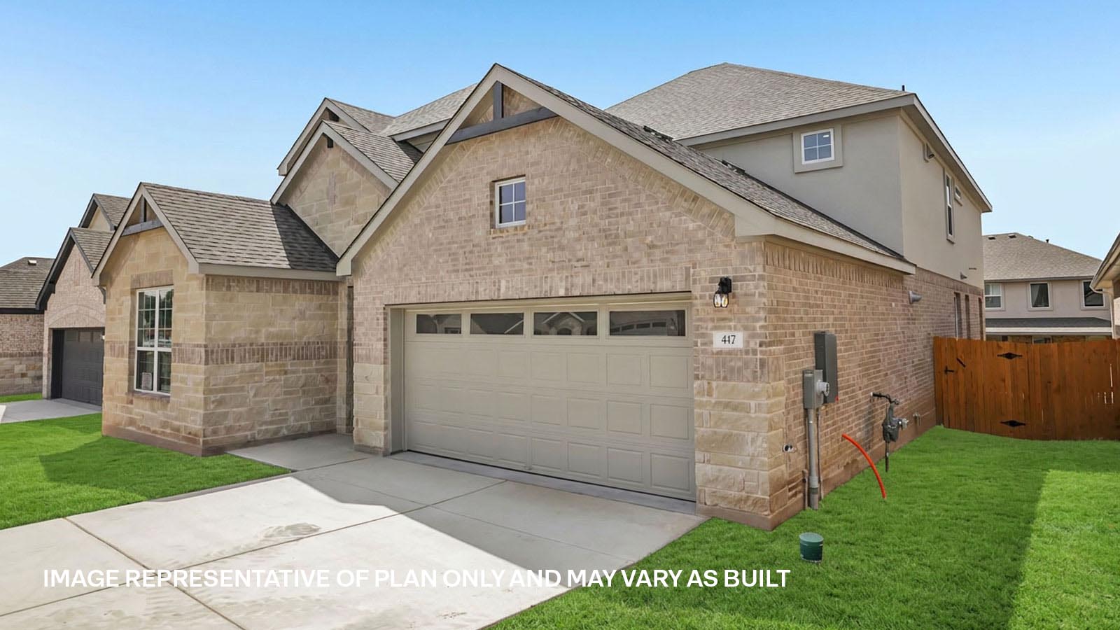 The Parker floorplan at Rosenbusch Ranch- Elevation S in Leander, TX