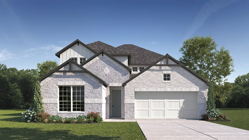 Parker Front Exterior Rendering - Two Story - Elevation S