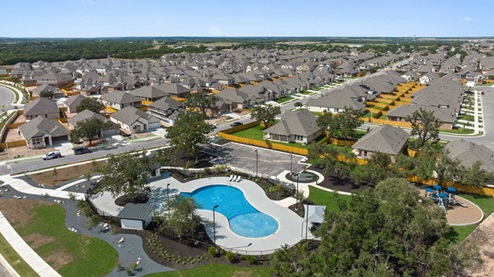 Ariel view of pool at Rosenbusch Ranch.