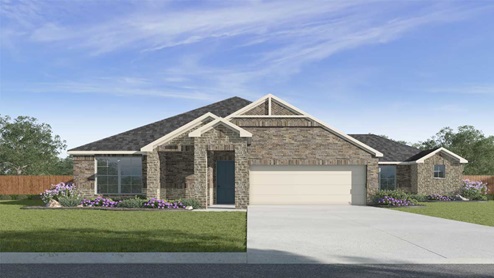 Monroe Front Exterior Rendering - One Story - Elevation R