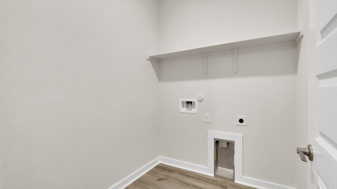 Rosenbusch Ranch utility laundry smartly designed with overhead organized storage, a drop zone, with new washer, dryer included