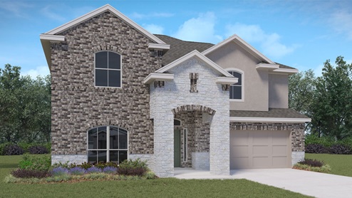 Homer Front Exterior Rendering - Two Story - Elevation J