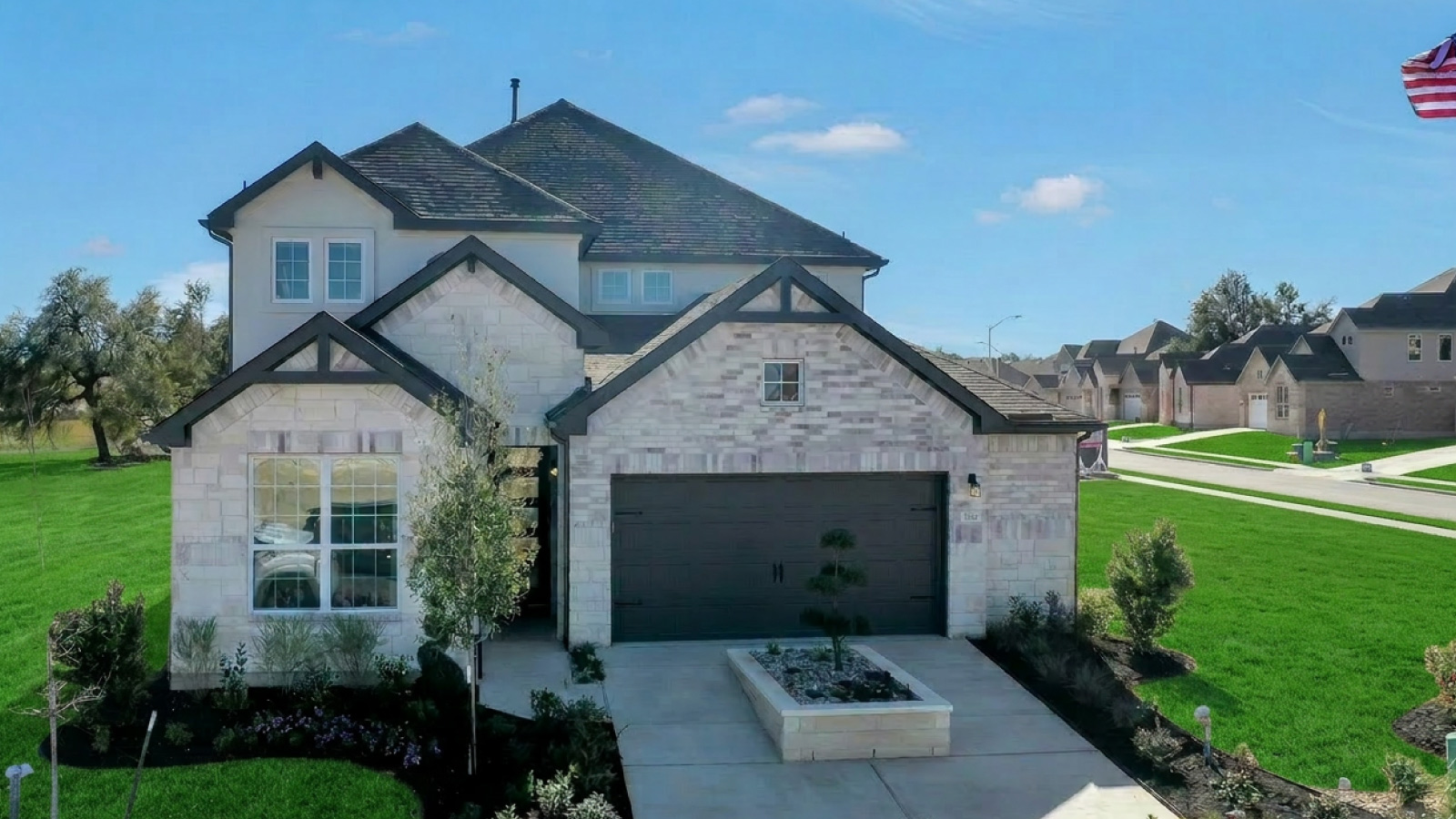 Exterior of Fitzgerald model home at Rosenbusch Ranch in Leander, TX.