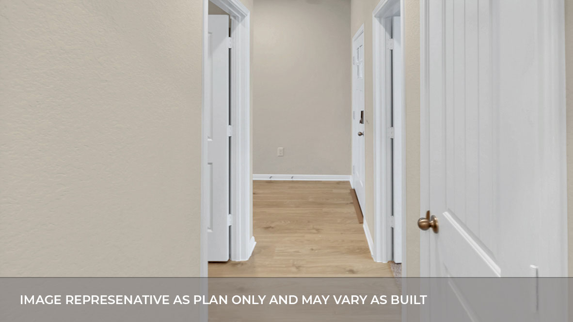 Hallway with doors on either side.