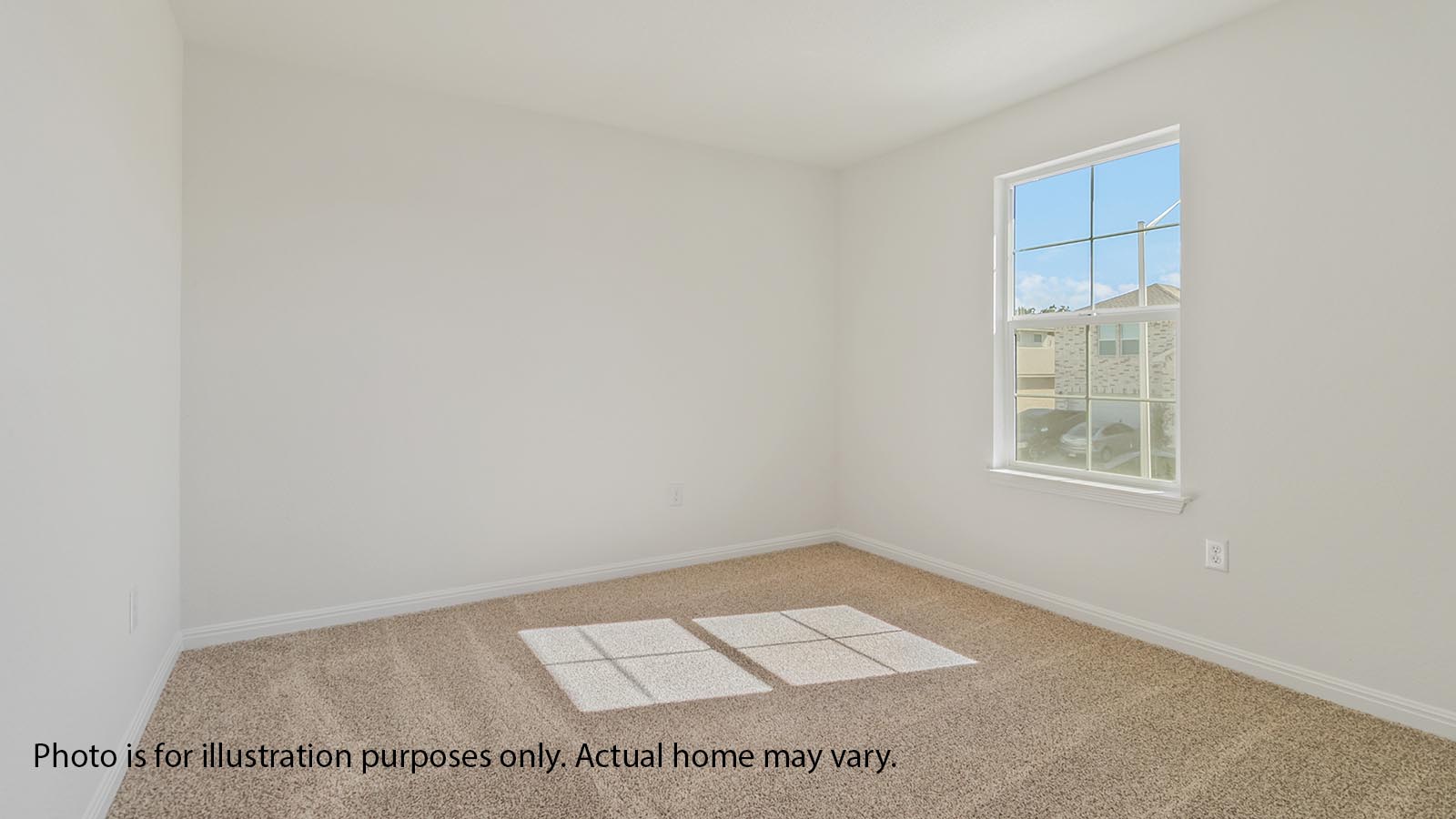 Upstairs secondary bedroom with carpet and closet
