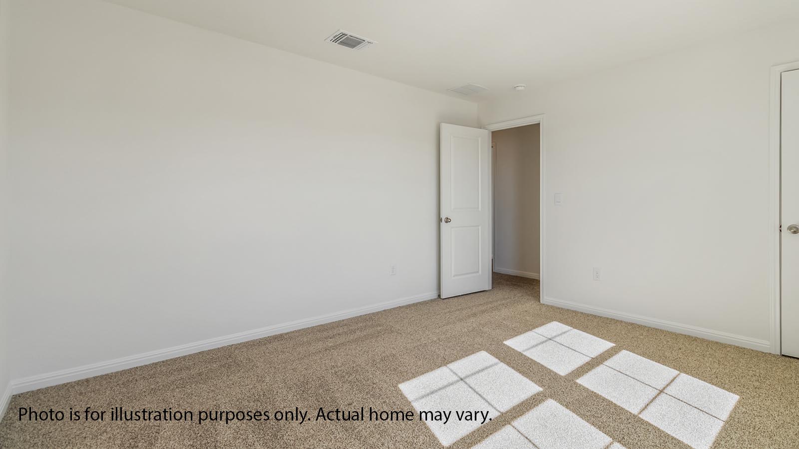 Upstairs secondary bedroom with carpet and closet