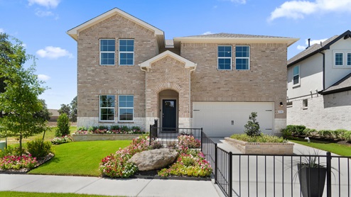 Discover your new home at Rosenbusch Ranch Front Exterior Elevation for Multi-story, multi-car garage