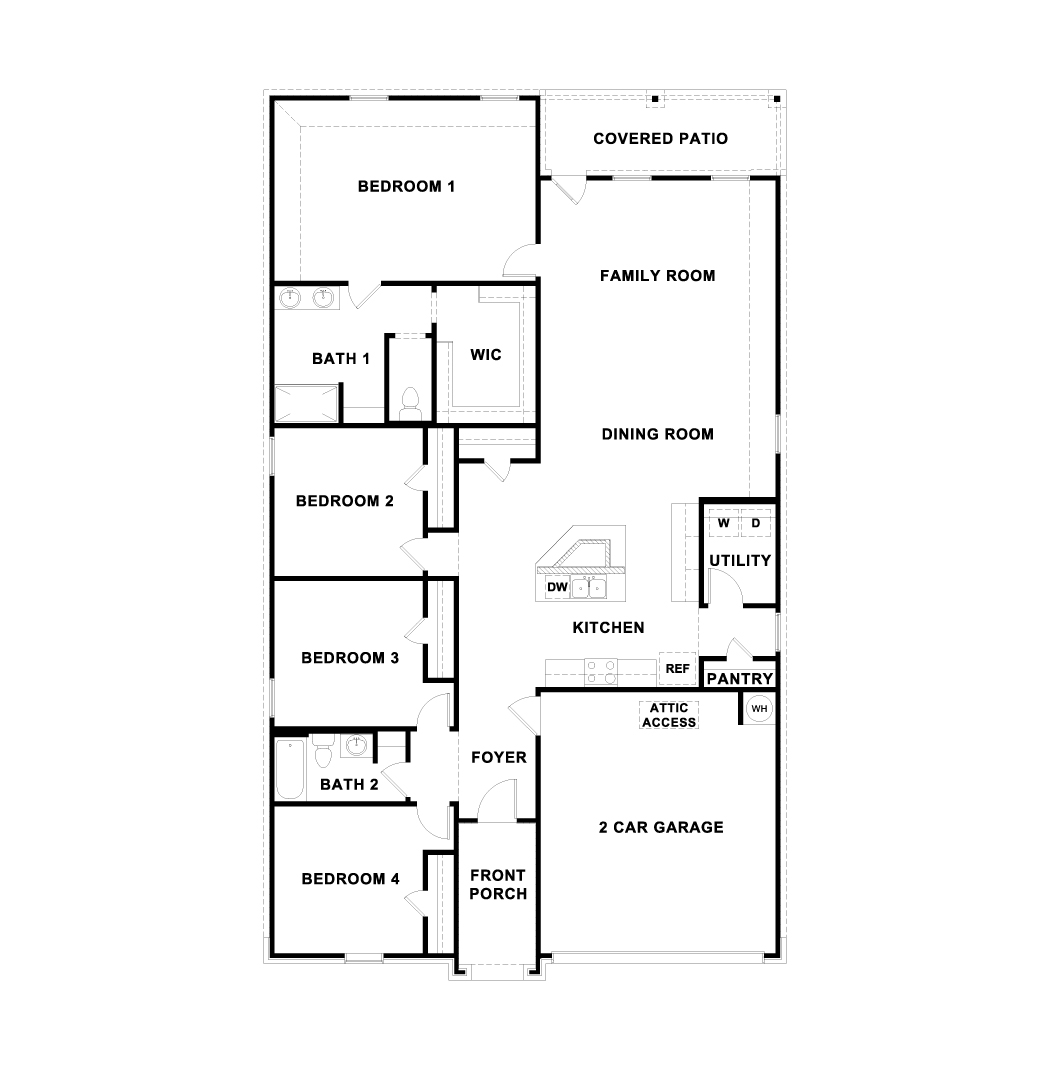 The Kingston One-Story 4 Bedroom Floorplan