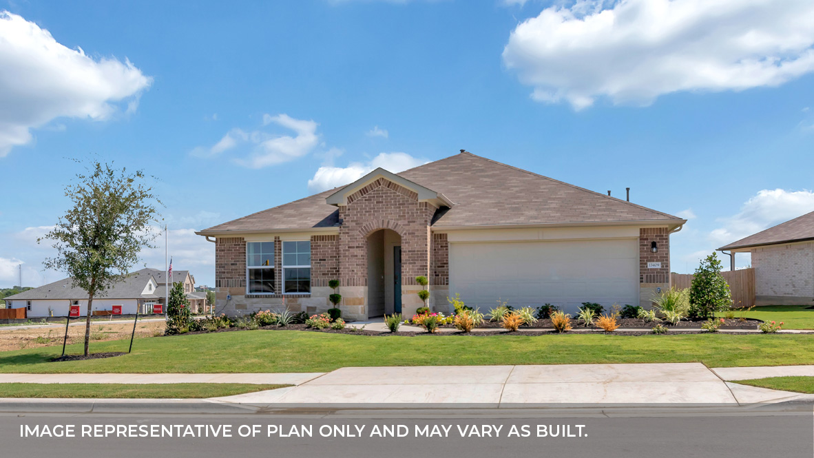 The Lakeway - B Elevation at Riverview in Georgetown, TX.