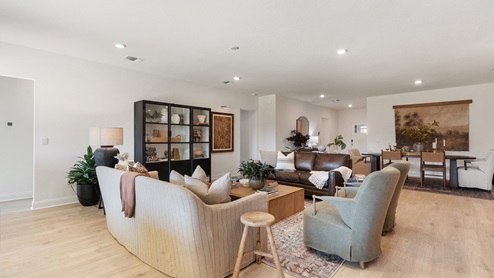 Large living room with natural light.