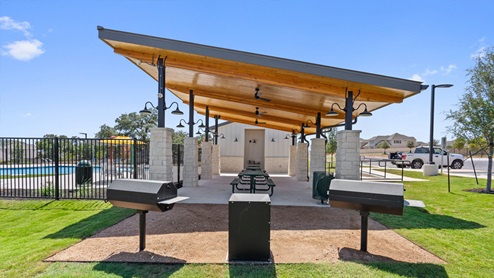Outdoor grills at amenity center.