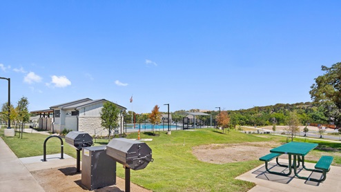 Outdoor grills at amenity center.