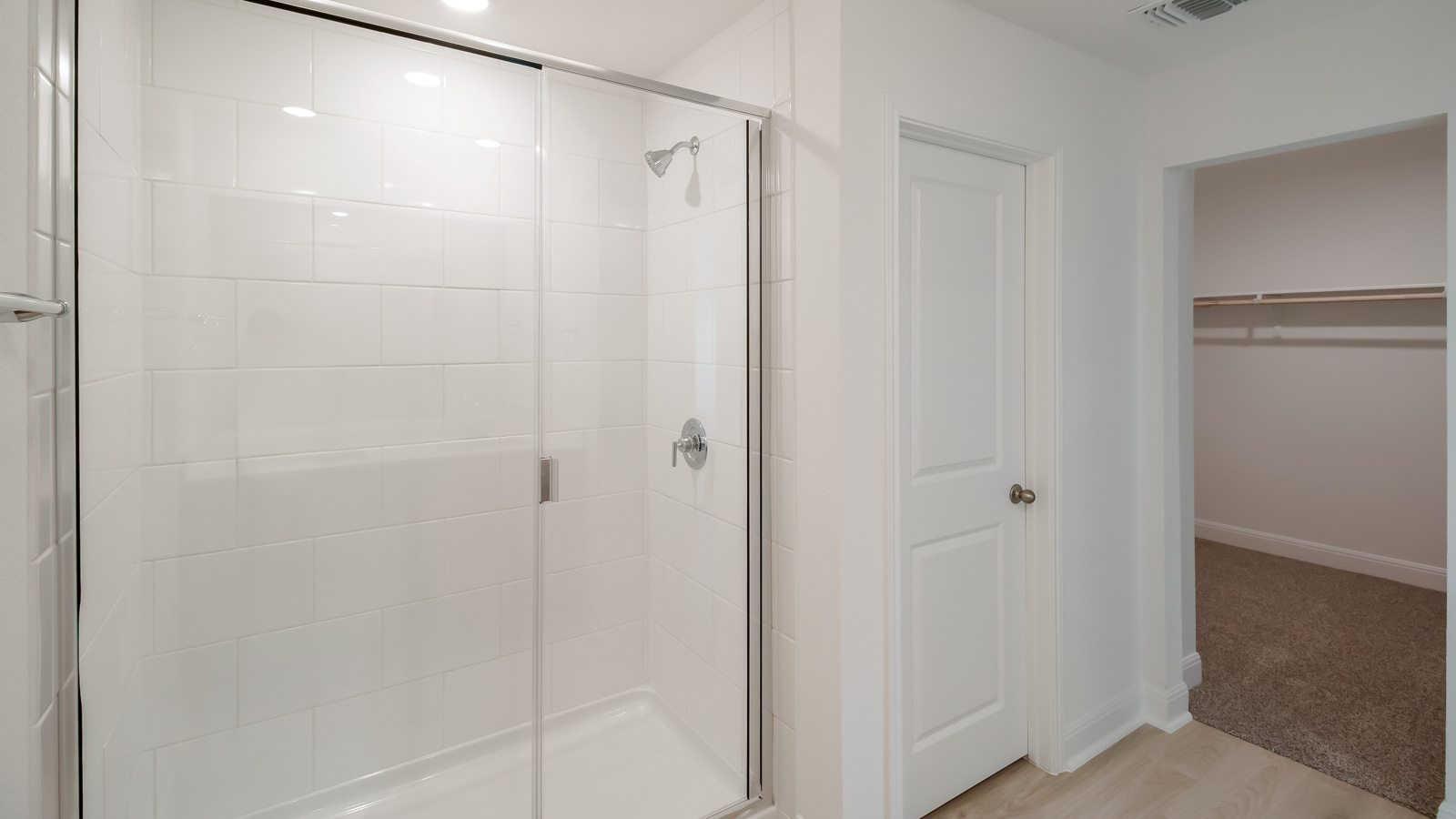 Walk-in shower in bathroom 1.
