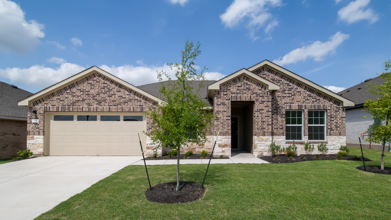 The Alvin Floorplan - B Elevation at Riverview in Georgetown, TX.