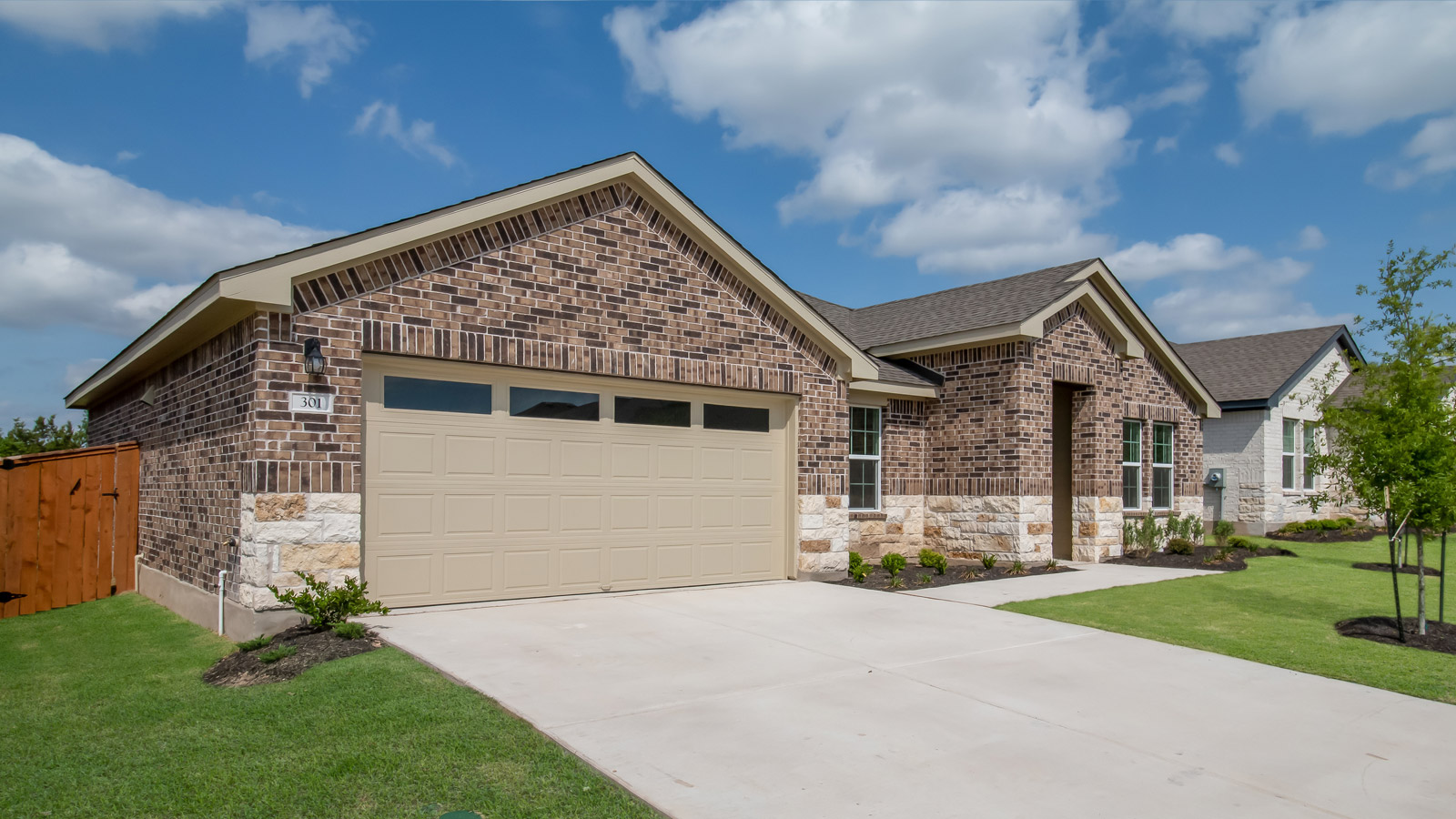 The Alvin Floorplan - B Elevation at Riverview in Georgetown, TX.